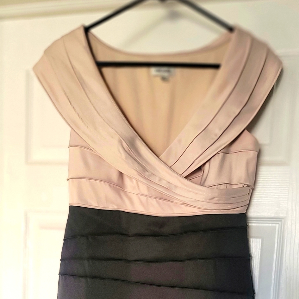 Beige and black dress